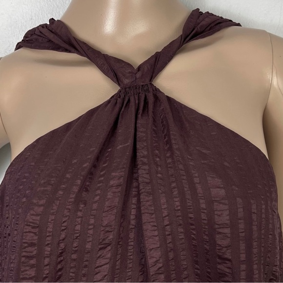 NEW FRAME PURPLE TEXTURED SILK HALTER TOP - Picture 4 of 9
